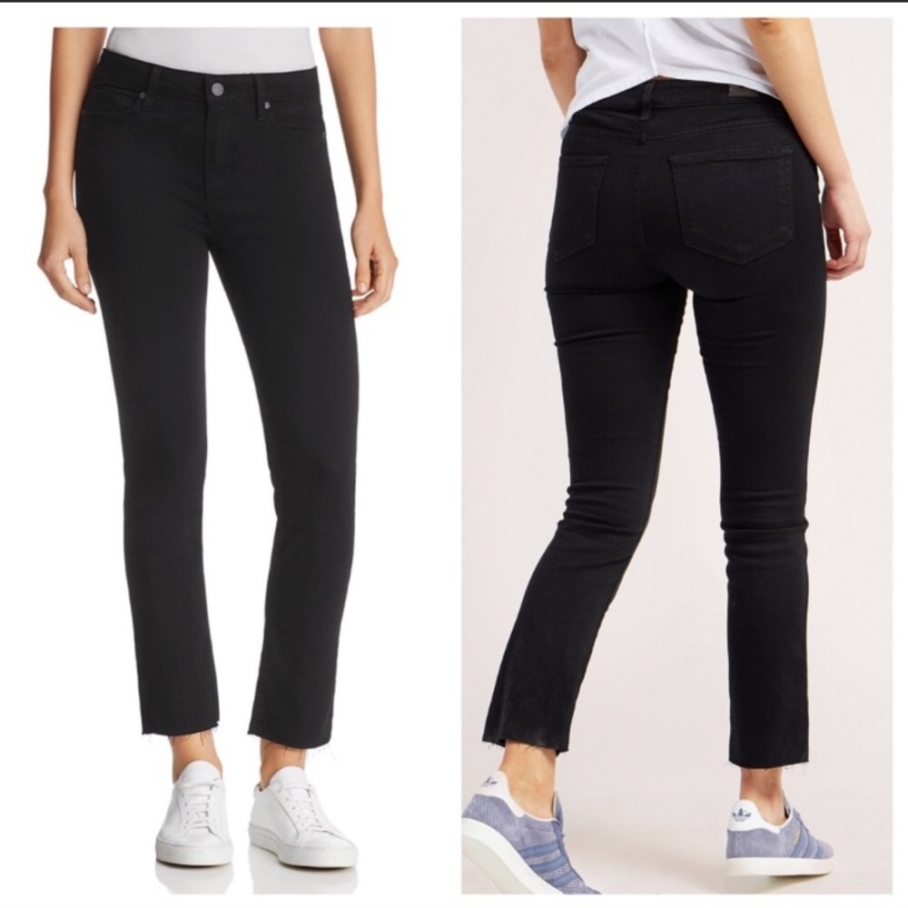 PAIGE Jacqueline Straight - Black Shadow Raw Hem